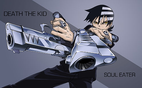 Soul Eater, Death The Kid, garotos anime, arma, anime, HD papel de parede HD wallpaper
