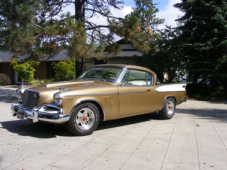Studebaker, Studebaker Golden Hawk, Brown Car, Car, Old Car, Vintage Car, HD wallpaper
