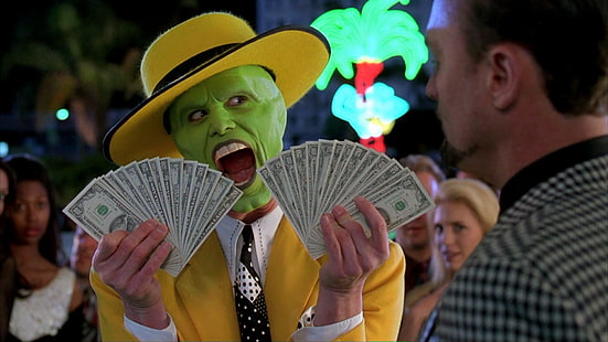 Film Stills, Jim Carrey, money, The Mask, HD wallpaper HD wallpaper