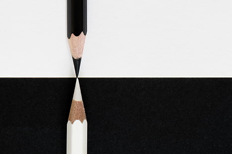 минимализм, карандаши, белый, черный, HD обои HD wallpaper