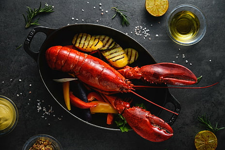 Food, Lobster, Crustacean, Seafood, Still Life, HD wallpaper HD wallpaper