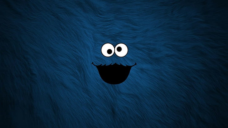 Cookie Monster, синьо, HD тапет