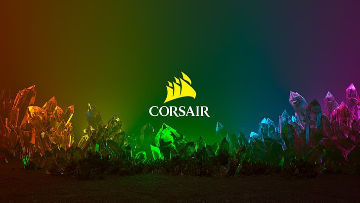 Corsair, logo, PC gaming, colorful, HD wallpaper