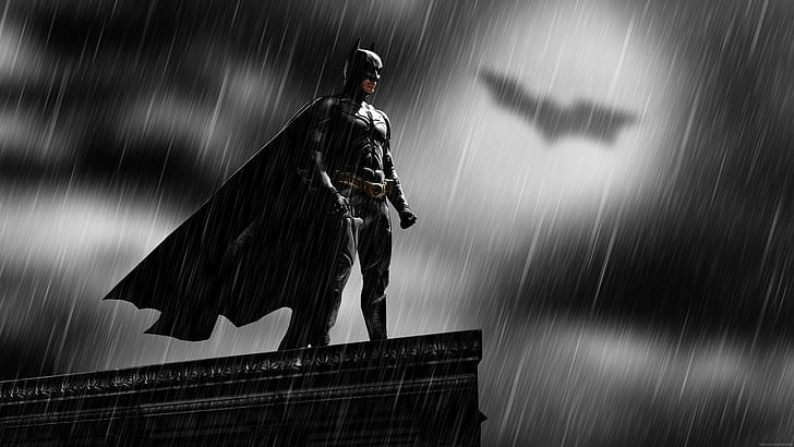 Бэтмен крыши дождь дождь летучая мышь сигнал Messenjahmatt люди, HD обои