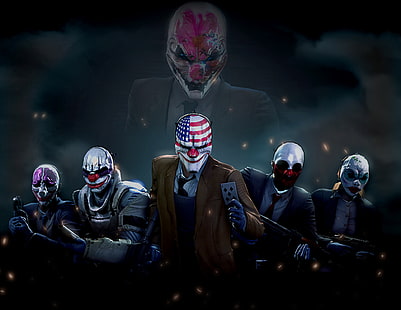 Payday, Payday 2, Chains (Payday), Clover (Payday), Dallas (Payday), Houston (Payday), Hoxton (Payday), Wolf (Payday), วอลล์เปเปอร์ HD HD wallpaper