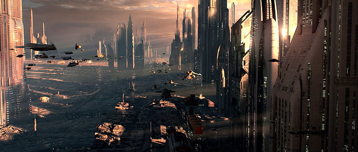Star Wars, Coruscant, futuristic, HD wallpaper