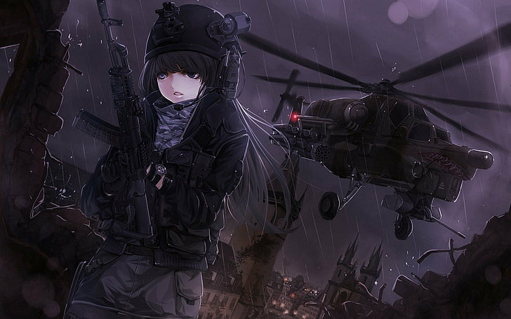 ak 47, anime, army, assault, black, blue, call, cityscapes, dark, duty, eyes, games, girls, gloves, guns, hair, headphones, headse, helicopters, helmets, heterochromia, military, pantyhose, prague, rain, rifle, rifles, skyscapes, soldiers, vehicles, video, weapons, HD wallpaper