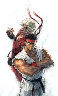 street fighter ryu ken sombreado suave 3000x4900 Videojuegos Street Fighter HD Art, street fighter, Ryu, Fondo de pantalla HD HD wallpaper