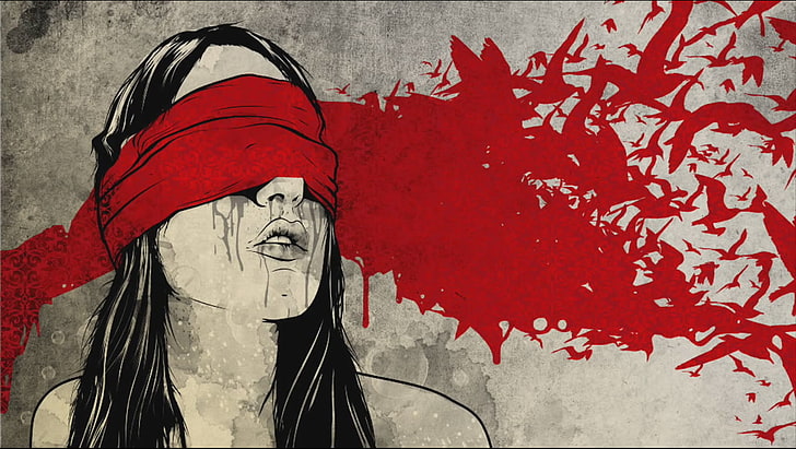 drawing, blindfold, HD wallpaper