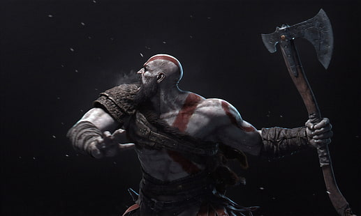 God Of War, Axe, Kratos (God Of War), Man, Warrior, Wallpaper HD HD wallpaper