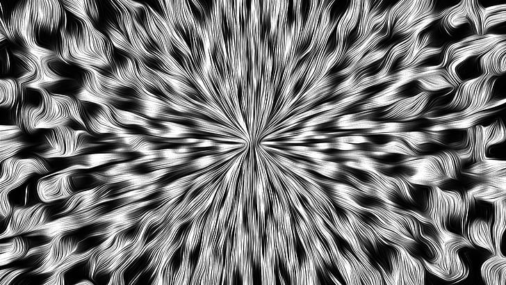 خطوط الرسم الزيتي الأسود الأبيض الظلام أحادية اللون مجردة، خلفية HD