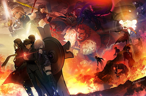 Fate Series, Fate / Grand Order, Assassin (Fate / Zero), Berserker (Fate / Zero), Caster (Fate / Zero), Gilgamesh (Fate Series), Irisviel Von Einzbern, Kirei Kotomine, Mashu Kyrielight, Rider (Fate / Zero ), Ritsuka Fujimaru, Saber (Fate Series), Tokiomi Tohsaka, วอลล์เปเปอร์ HD HD wallpaper