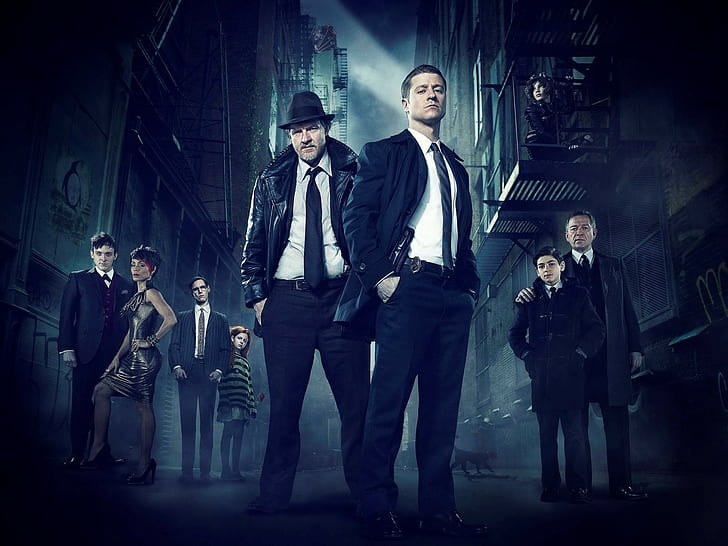 Gotham, 2014, James gordon, Harvey bullock, Ben mckenzie, Donal logue, HD wallpaper