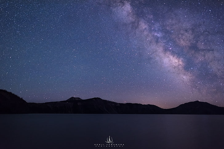 Stati Uniti d'America, la Via Lattea, Oregon, fotografo, Crater Lake, Kenji Yamamura, Sfondo HD