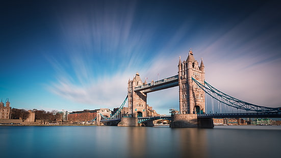 타워 브리지 런던 브리지 강 HD, 건축, 다리, 강, 탑, 런던, HD 배경 화면 HD wallpaper