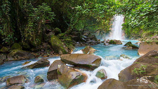 Parque Nacional Vulcão Tenorio, Costa Rica, Cachoeiras, HD papel de parede HD wallpaper