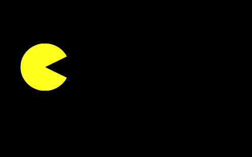 Simple, Pacman, Black Background, pacman game, simple, pacman, black background, HD wallpaper HD wallpaper