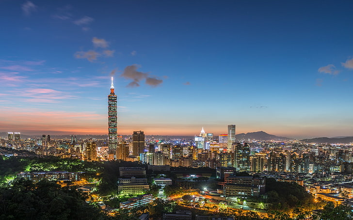 cityscape, landscape, Taipei 101, HD wallpaper