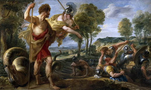 imagens, mitologia, Jacob Jordaens, Cadmus e Minerva, HD papel de parede HD wallpaper