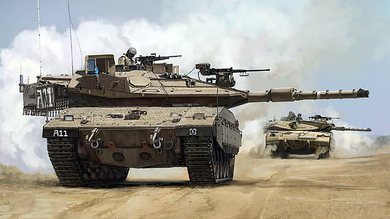 колесница, главный боевой танк, Израиль, Меркава Мк.4, HD обои HD wallpaper