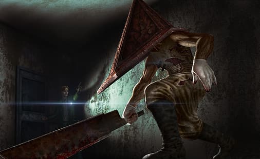fabuła, gra, sztuka, Silent Hill, głowa piramidy, The boogeyman, Oleg Nikolaev, Tapety HD HD wallpaper