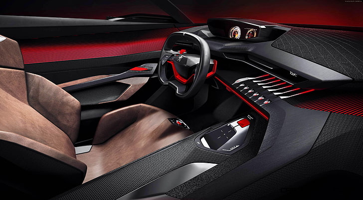 supercar, review, back, Peugeot Quartz, concept, interior, test drive, luxury cars, sports car, HD wallpaper