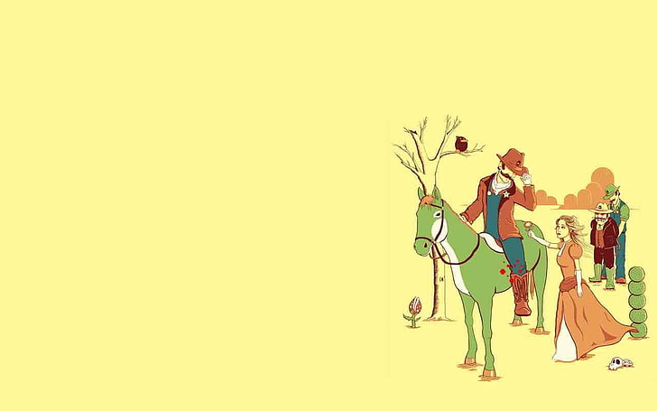 illustration av cowboy, minimalism, Super Mario, HD tapet