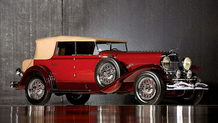 Duesenberg Model J, red vintage car diecast, cars, 1920x1080, duesenberg, duesenberg model j, HD wallpaper