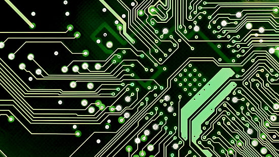зелено, технология, електронно инженерство, електроника, дизайн, схема, многослойност, компютър, чип, твърдо облекло, HD тапет HD wallpaper