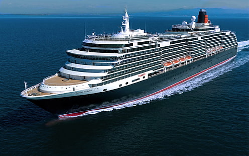 Queen Victoria круизный лайнер, море, круизный лайнер, Queen, Victoria, круиз, лайнер, море, HD обои HD wallpaper