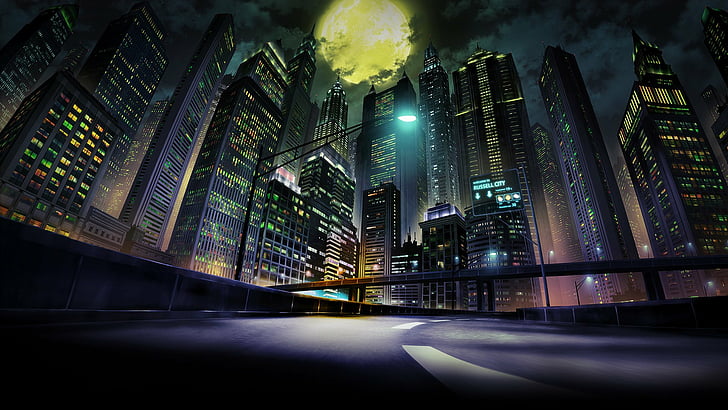 Anime, Garo: Ufuk Çizgisi, Şehir, Ay, HD masaüstü duvar kağıdı
