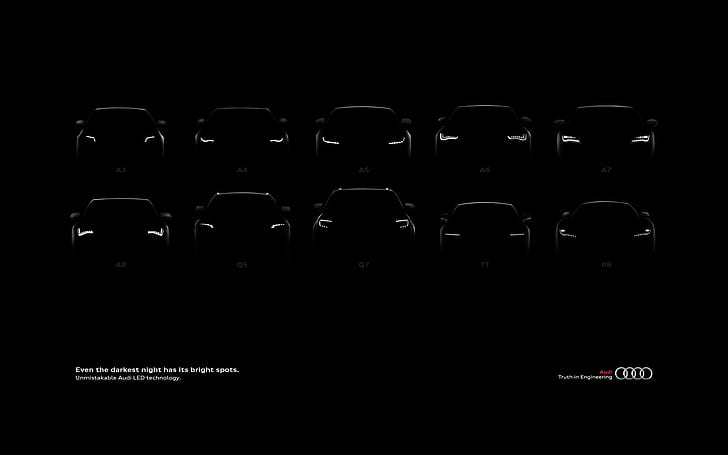 Audi Black Lights LED HD, автомобили, черный, фары, ауди, светодиодные, HD обои