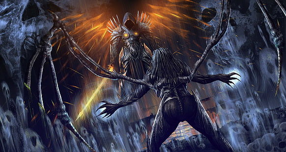ärkeängel, diablo 3, Sarah Kerrigan, StarCraft, Tyrael, Dödsängeln, Stormens hjältar, Ärkeängeln för rättvisa, Diablo 3: Reaper of Souls, HD tapet HD wallpaper