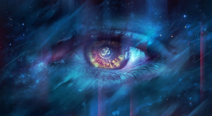 Color Eyes, blue and green human eye poster, Aero, Creative, HD wallpaper