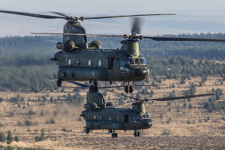 Militära helikoptrar, Boeing CH-47 Chinook, flygplan, helikopter, transportflygplan, HD tapet