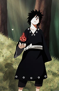 Sasuke, Naruto Shippuuden, Uchiha Madara, cabelo preto, HD papel de parede HD wallpaper