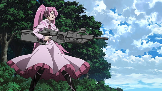 Женщина держит пистолет с анимированными обоями для персонажей, Akame ga Kill !, Mine (Akame ga Kill), HD обои HD wallpaper