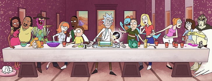 Jerry Smith, Summer Smith, Mr. Meeseeks, Rick Sanchez, Bird Person, Rick and Morty, Beth Smith, Morty Smith, Tapety HD