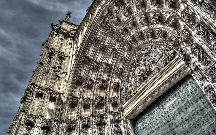 Sevilla, cathedral, HDR, architecture, HD wallpaper