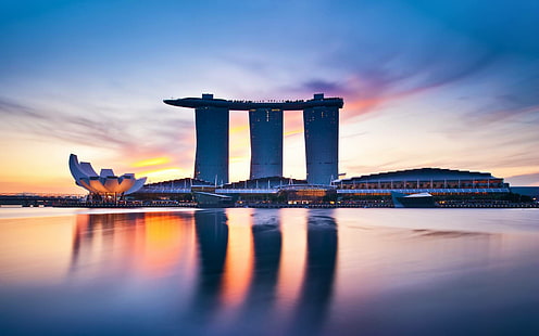 Singapour Hotel, Marina Bay Sands and Lotus Museum Singapore, Hotel, Singapore, Travel and World, Fond d'écran HD HD wallpaper
