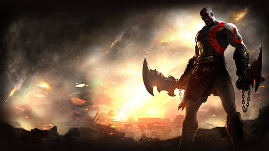 Wallpaper digital Kratos of Gods of War, God of War, Kratos, video game, God of War: Ghost of Sparta, Wallpaper HD HD wallpaper