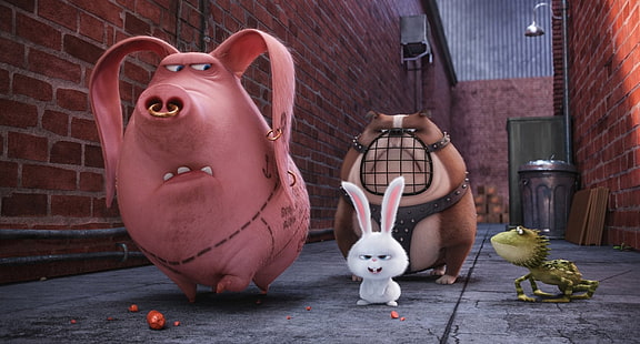 A Vida dos Animais de Estimação (Filme), CGI, coelhos, porcos, cachorro, HD papel de parede HD wallpaper