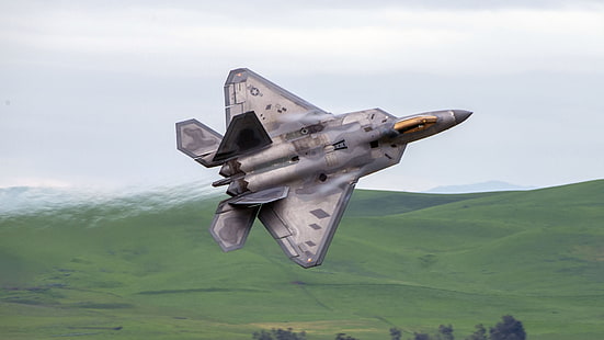 เครื่องบินขับไล่, Lockheed Martin F-22 Raptor, เครื่องบิน, เครื่องบินขับไล่ไอพ่น, Warplane, วอลล์เปเปอร์ HD HD wallpaper