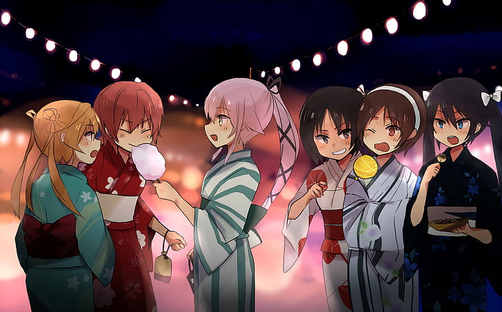 Anime, Kantai-Sammlung, Abukuma (Kancolle), Isuzu (Kancolle), Kinu (Kancolle), Nagara (Kancolle), Natori (Kancolle), Yura (Kancolle), HD-Hintergrundbild
