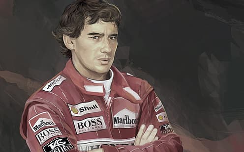 รูปกีฬา Ayrton Senna นักแข่งรถ, วอลล์เปเปอร์ HD HD wallpaper