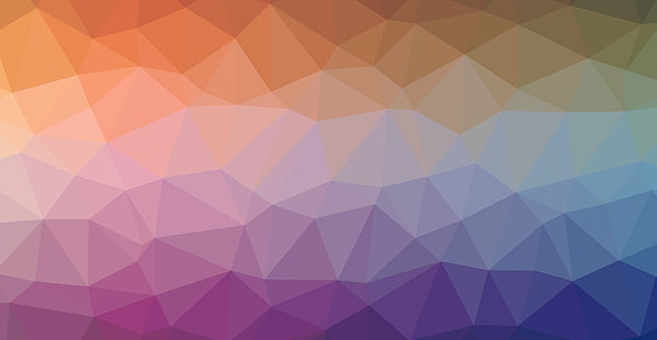 триъгълник, абстрактно, градиент, мек градиент, Linux, синьо, виолетово, червено, оранжево, HD тапет HD wallpaper