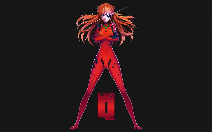 karakter anime wanita dalam wallpaper jumpsuit merah, Evangelion Neon Genesis, Asuka Langley Soryu, gadis anime, Asuka Langley Shikinami, Wallpaper HD