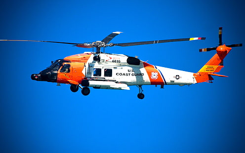 Хеликоптер на бреговата охрана, хеликоптер, HD тапет HD wallpaper