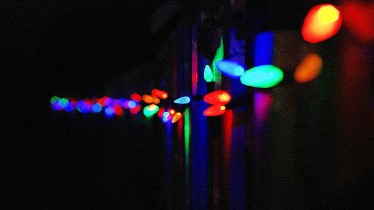 assorted-color string lights, lights, HD wallpaper