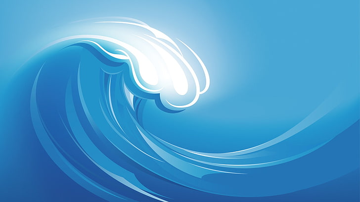 white and blue plastic container, vector, waves, blue, HD wallpaper